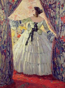 Frau in einem weißen Kleid