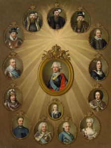 Die gustavianische Familie, um 1785