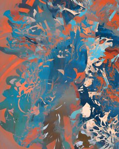 Orange-blaues fließendes Abstrakt