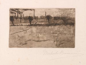 Landschaft mit Industrieanlagen von Umberto Boccioni