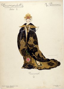 Kostüm für die Figur der Prinzessin Turandot in der Oper "Turandot" von Giacomo Puccini (1858-1924) - 1926