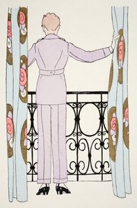 Frau im Hosenanzug am Fenster von Umberto Brunelleschi