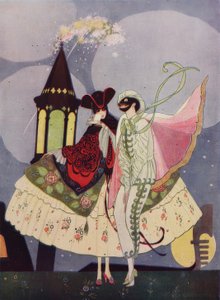 Zwei venezianische Masken und eine Gondel im Werk Carnevale
