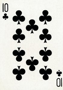 10 der Kreuz aus einem Kartenspiel von Goodall & Son Ltd., ca. 1940 von Unbekannt