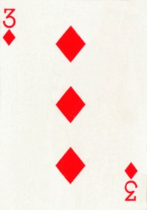 3 der Karo aus einem Kartenspiel von Goodall & Son Ltd., ca. 1940 von Unbekannt