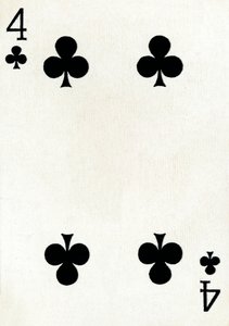 4 der Kreuz aus einem Kartenspiel von Goodall & Son Ltd., um 1940