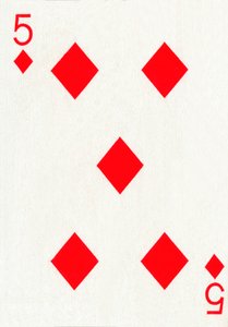 5 der Karo aus einem Kartenspiel von Goodall & Son Ltd., um 1940 von Unbekannt