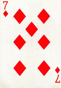 7 der Karo aus einem Kartenspiel von Goodall & Son Ltd., ca. 1940 von Unbekannt