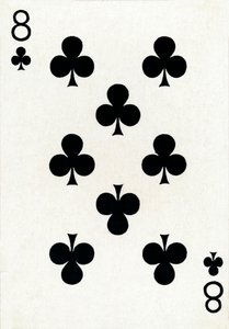 8 der Kreuz aus einem Kartenspiel von Goodall & Son Ltd., ca. 1940 von Unbekannt