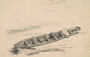 Ein gestrandetes Langboot, 19. Jahrhundert von Unbekannt