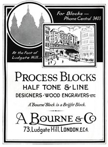 A. Bourne & Co. Anzeige - Prozessblöcke, 1919 von Unbekannt