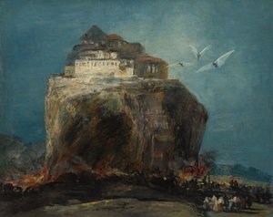 Eine Stadt auf einem Felsen von Unbekannt