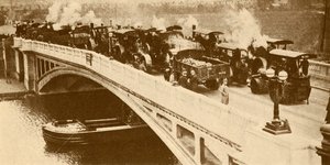 Eine Betonbrücke über die Themse bei Caversham, um 1930