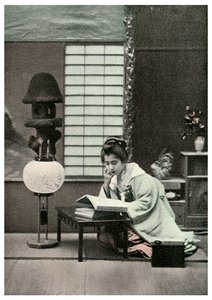 Eine fleißige Studentin, Japan, 1904 von Unbekannt
