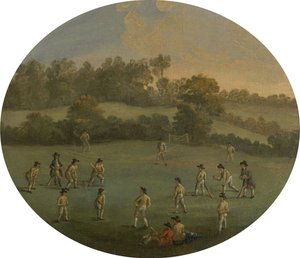 Ein Cricketspiel des Royal Academy Clubs in Marylebone Fields, jetzt Regent