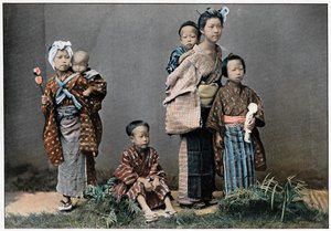 Eine Gruppe von Kindern, um 1890