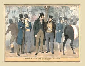 Eine Gruppe von Sportcharakteren in Epsom, um 1832 von Unbekannt