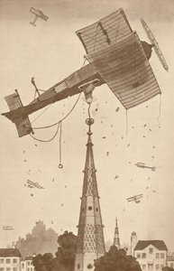Ein Loop-the-Looper in tiefen Gedanken kratzt sich am Kopf über ein schwieriges Problem, 1927 von Unbekannt