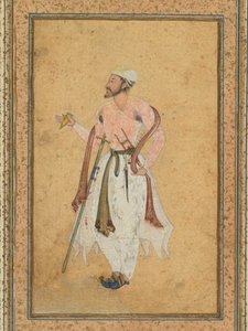Ein Mogul-Höfling, um 1575, Rand wahrscheinlich im 18. Jahrhundert hinzugefügt
