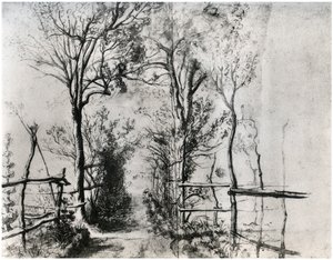 Ein von Bäumen gesäumter Weg, ca. 1620-1625, 1958