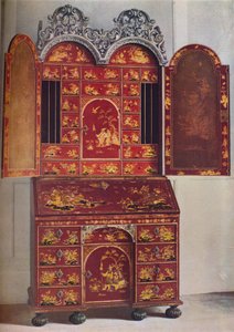 Ein roter Lackschrank, um 1685, 1936 von Unbekannt