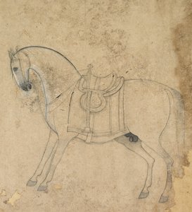 Ein gesatteltes Pferd, um 1750