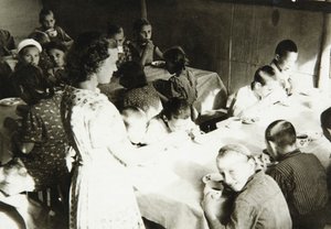 Kantine eines Jungen Pionierlagers, UdSSR, 1930er