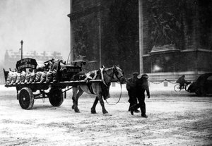 Ein Wagen voller knapper Kohle, besetztes Paris, Januar 1941
