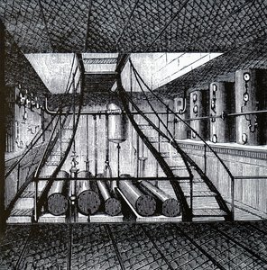 Ein Kühlraum auf einem Kühlschiff von Unbekannt