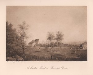 Ein Cricketspiel auf Bansted Downs, Surrey, 19. Jahrhundert, 1912