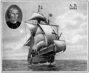 Eine Nachbildung eines der Segelschiffe von Christoph Kolumbus, 1922
