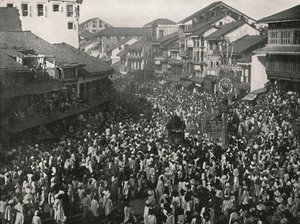 Eine große einheimische Prozession, Bombay, Indien, 1895 von Unbekannt