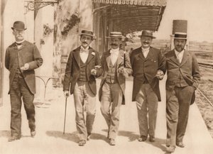 Eine Gruppe von Herren beim Spaziergang, 1937 von Unbekannt