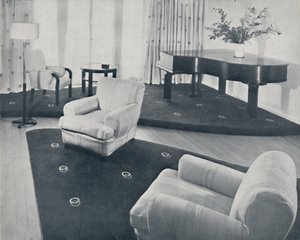 Ein Lounge, entworfen und ausgeführt von Ian Henderson & Co., London, 1935