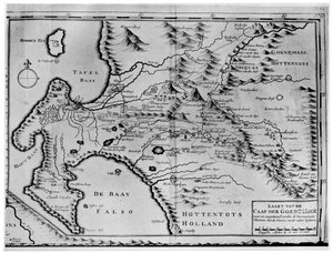 Eine Karte des Kaps der Guten Hoffnung zur Zeit der van der Stels, Südafrika, 18. Jahrhundert 1931 von Unbekannt