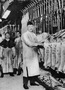 Ein Fleischträger, Smithfield Market, London, 1926-1927