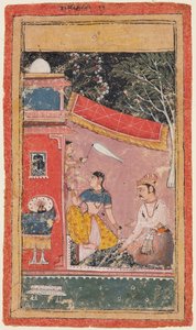 Eine Seite aus einer Ragamala-Serie: Ramakali Ragini des Hindol Raga, ca. 1610 von Unbekannt