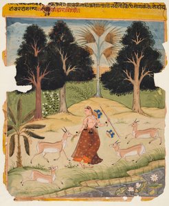 Eine Seite aus einem Ragamala-Manuskript: Todi Ragini, ca. 1625 von Unbekannt