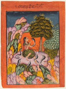 Eine Seite aus einer Ragamala-Serie: Asavari Ragini, frühe 1700er Jahre von Unbekannt