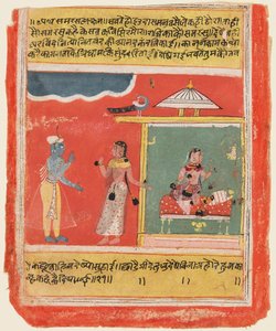 Eine Seite aus dem Rasikapriya von Kesava Das, 1634