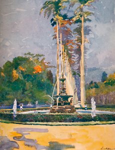Ein Teil der Allee der Königspalmen, Botanische Gärten, 1914