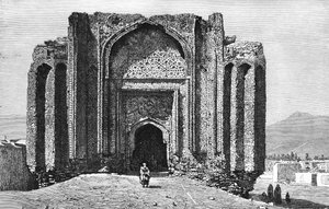 Eine zerstörte Moschee aus dem 14. Jahrhundert, Hamadan, Iran, 1895