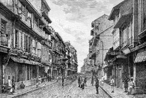 Eine Straße in Bombay, Indien von Unbekannt
