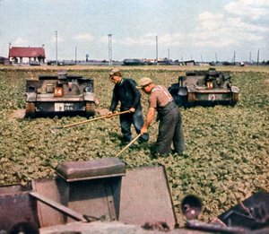Verlassene französische Panzer auf einem Feld, Dunkerque, Frankreich, 1940 von Unbekannt