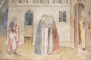 Fresko in der Abtei Abondance: Die Heimsuchung, Abondance, Frankreich von Unbekannt