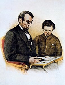 Abraham Lincoln und sein Sohn Tad, 9. Februar 1864