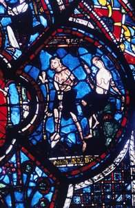Adam und Eva, Buntglas, Kathedrale von Chartres, Frankreich, 1205-1215 von Unbekannt