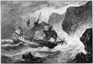 Admiral Somers setzt sein Schiff auf Grund, Bermuda, 1609 um 1880