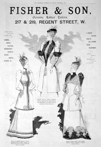 Anzeige für Fisher und Sohn, Damenmode, 1891 von Unbekannt