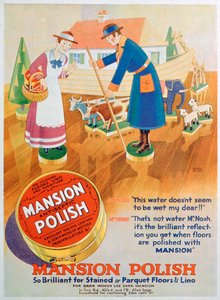 Werbung für Mansion antiseptische Bodenpolitur, 1933